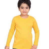 Unisex Plain Full Sleeves Yellow T-Shirt