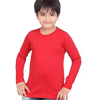 Unisex Plain Full Sleeves Red T-Shirt