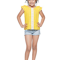 Pretty Stylish Yellow Girls Tops & Tunics