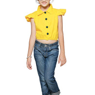 Pretty Stylish Girls Yellow Tops & Tunics