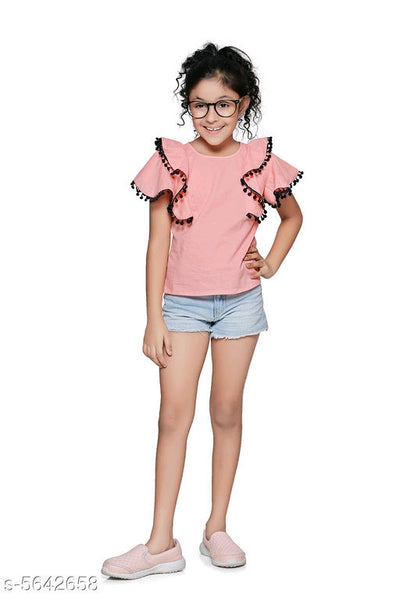 Pink Pretty Stylish Girls Tops & Tunics