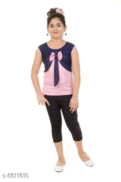 Fashionable  Black Pink Kids Clothing Sets