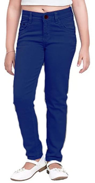 Classic Blue Stretchable Denim Girls Regular Fit Jeans