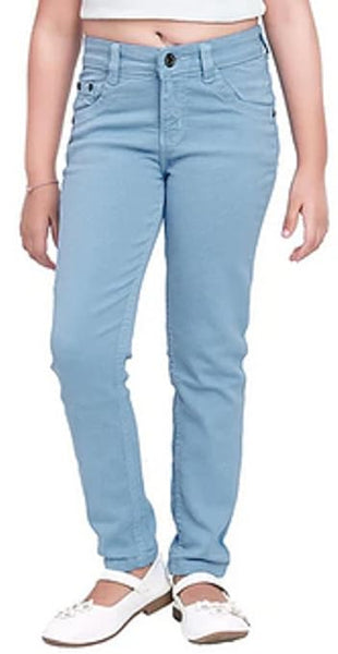 Stylish Blue Stretchable Denim Girls Regular Fit Jeans