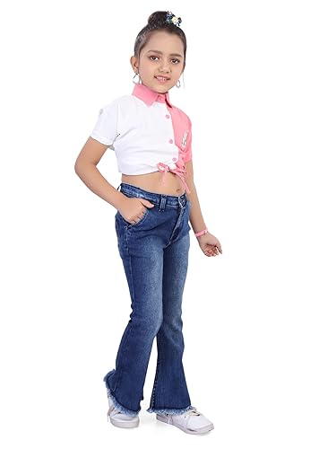 Classic  Blue Denim Jeans for Girls Kids Jeans