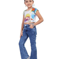 Stylish Denim Blue Kids Bell Bottom Jeans