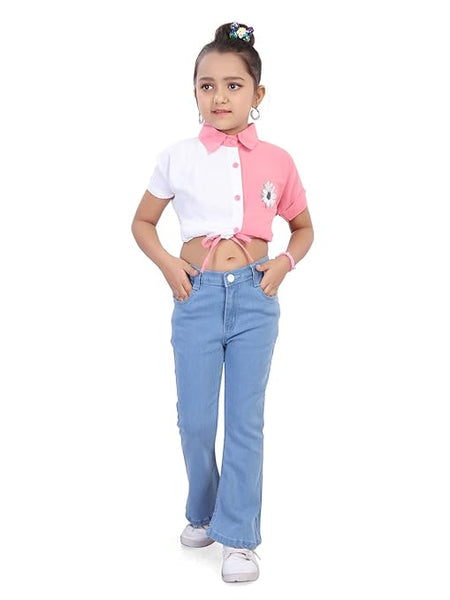 Denim Blue Kids Bell Bottom Jeans