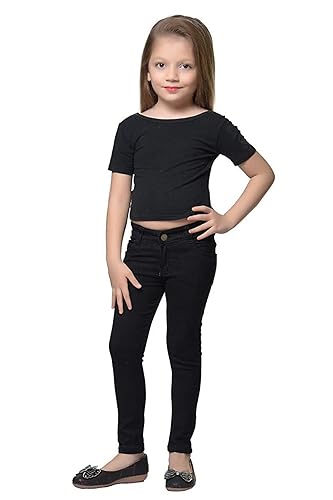 Girls Black Denim Casual Comfortable Jeans