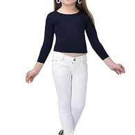 Girls Denim White Casual Comfortable Jeans