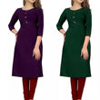 Stylish Multi Crepe 3/4 Sleeves Combo Kurta