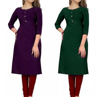 Stylish Multi Crepe 3/4 Sleeves Combo Kurta