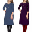 Classic Multi Crepe 3/4 Sleeves Combo Kurta