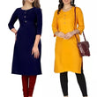 Classy Multi Crepe 3/4 Sleeves Combo Kurta