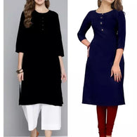 Combo Classic Multi Crepe 3/4 Sleeves Kurta