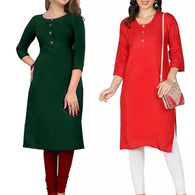 Combo 2 Multi Crepe 3/4 Sleeves Kurta