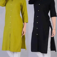 Combo Pack 2 Cotton Slub Kurti For Women