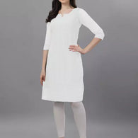 Classy White Women Chikankari Kurti