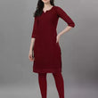 Classy Maroon Women Chikankari Kurti