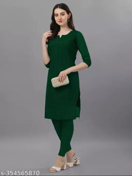 Classy Green Women Chikankari Kurti