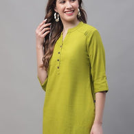 Green Women's Cotton Short Kurti