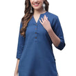 Blue Women's Cotton Short Kurti