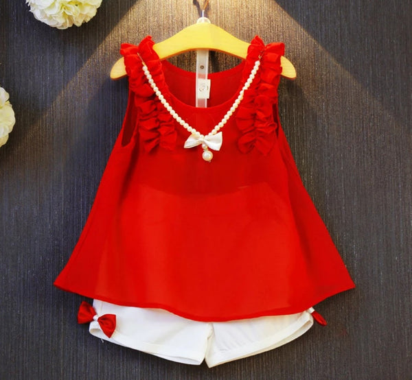 Classy Girls Shorts Set with Necklace