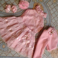 Pink Braso Net Satin and Cotton Frocks