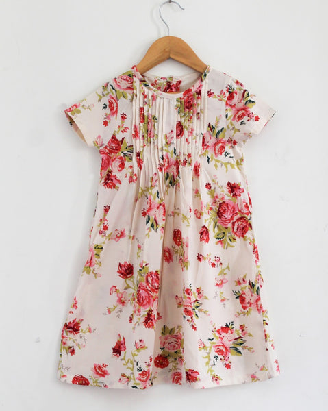 Classy Floral Printed Girls Summer Frocks