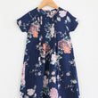 Classy Navy Printed Girls Summer Frocks