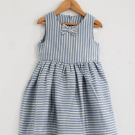 Classy Blue Strpes Girls Summer Frocks