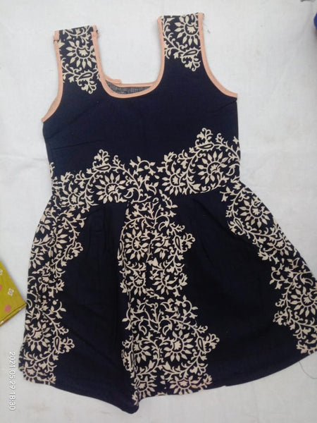 Black Printed Kids Dress