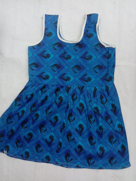 Blue Printed Kids Dress