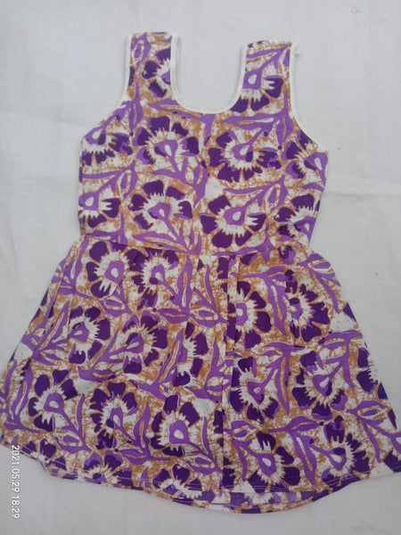 Classy Purple Printed Kids Dress