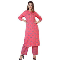 Stylish Coral Floral Printed Women Kurta Sets