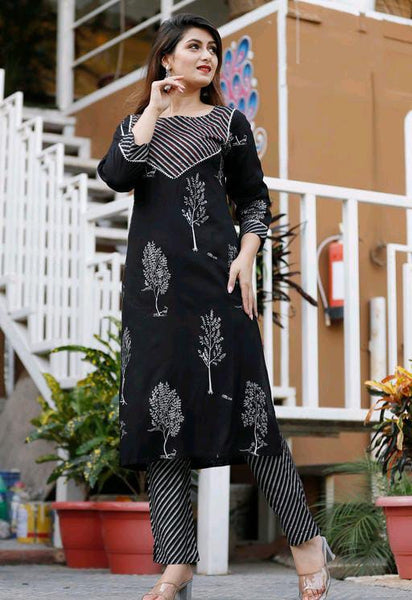 Alisha Voguish Black Printed Women Kurta Sets