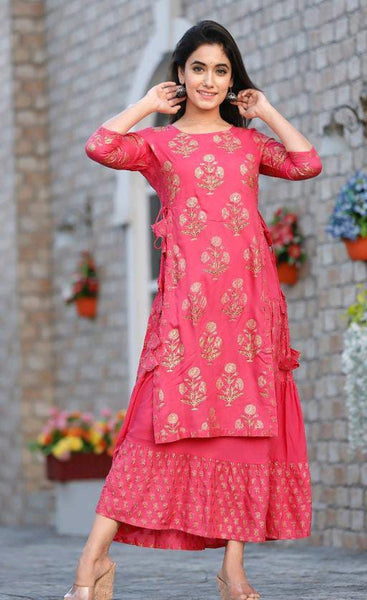 Alisha Petite Coral Printed Kurtis