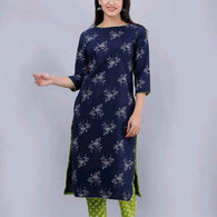 Alisha Superior Navy Women Kurta Sets-M