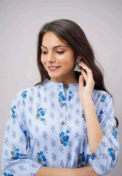 Alisha Superior Blue Printed Women Kurta Sets