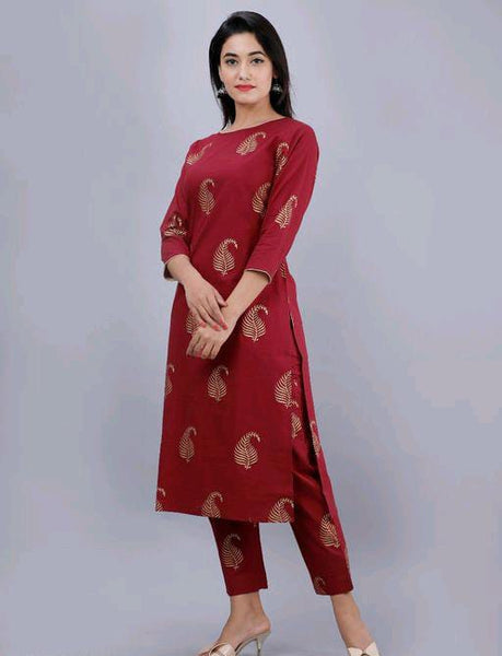 Adrika Graceful Maroon Women Kurta Sets