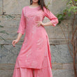 Adrika Petite Women Pink Printed Kurta Sets