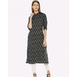 Abhisarika Cotton Black Printed Ensemble Kurtis-XXS