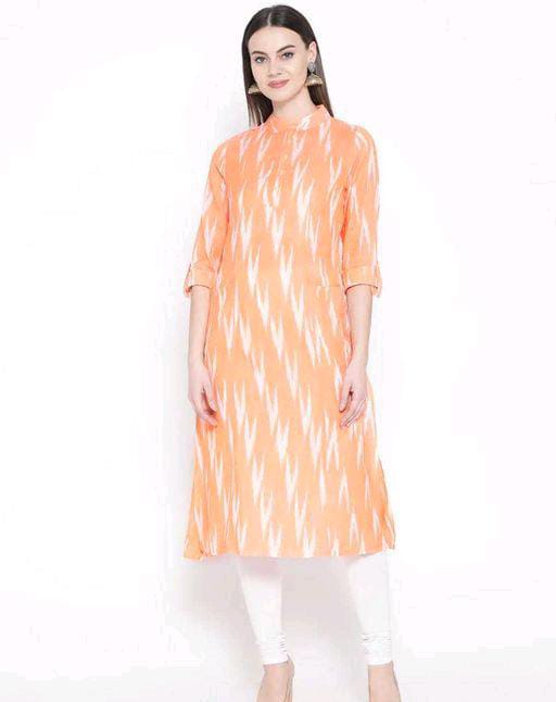 Abhisarika Cotton Yellow Printed Ensemble Kurtis-XXS