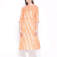 Abhisarika Cotton Yellow Printed Ensemble Kurtis-XXS