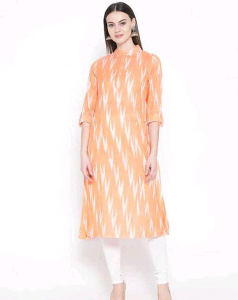 Abhisarika Cotton Yellow Printed Ensemble Kurtis-XXS