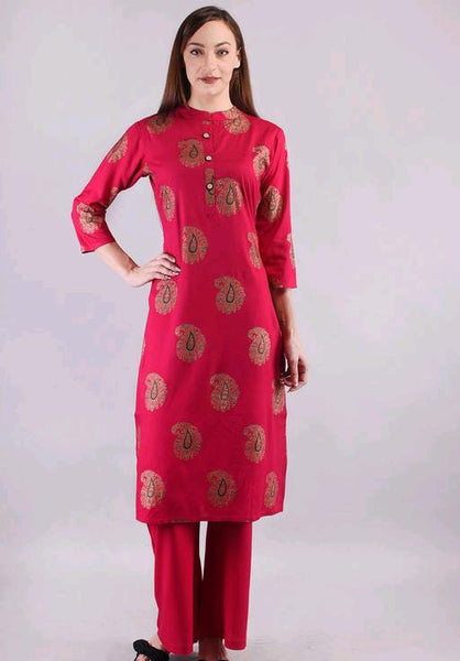 Banita Attractive Maroon Women Rayon Kurta Sets