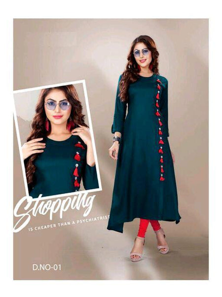 Alisha Classy Navy Heavy Rayon Kurtis