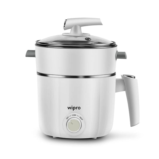 Wipro Vesta multicooker Kettle Dual Temperature Control Triple Protection 600 Watt Multi Cooker Electric Kettle  (1.2 L, White)