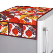 Decorative PVC fridge top cover with a fruit design in white and maroon.