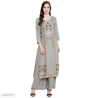 Eashita Grey Floral Alluring Attractive Kurta Set