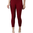 Maroon Skinny Fit High Ankle Length Leggings